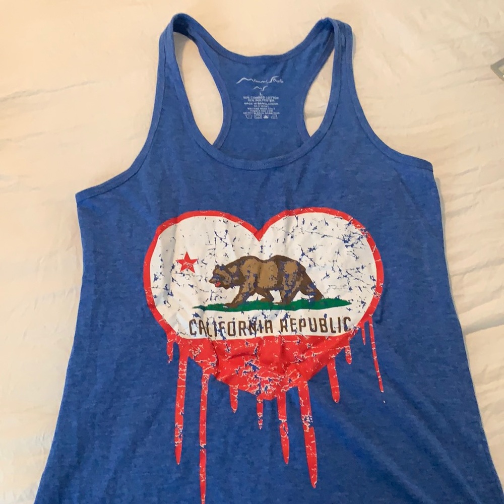California republic bear flag racer back tank